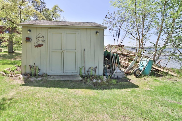 view of shed