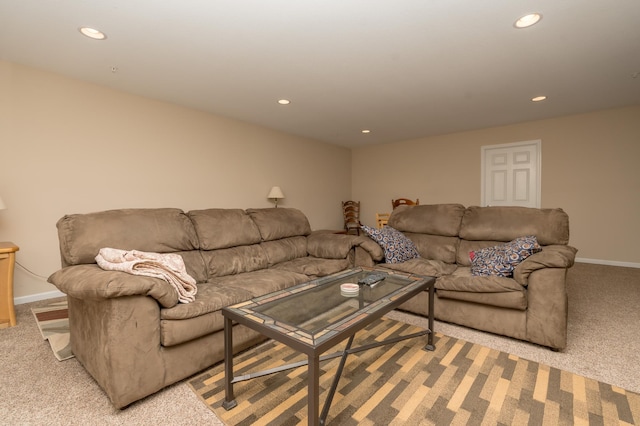 4129 Jarmann Ln, Shakopee, MN 55379 - living area with baseboards, recessed lighting, and light colored carpet