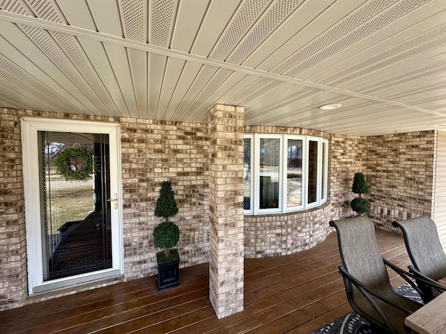 wooden deck with covered porch