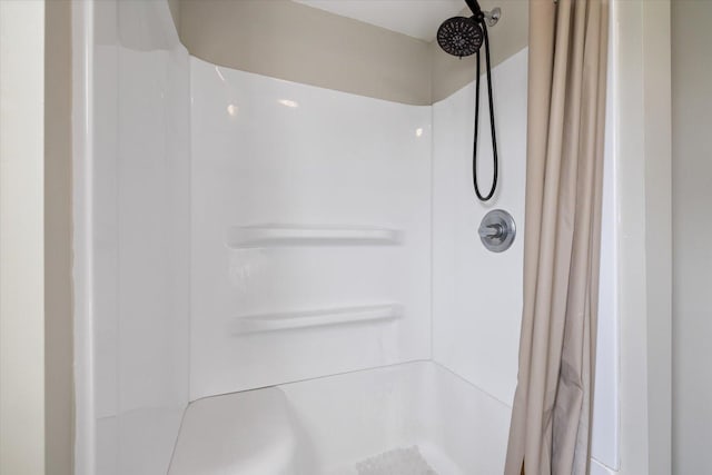 interior details with a stall shower