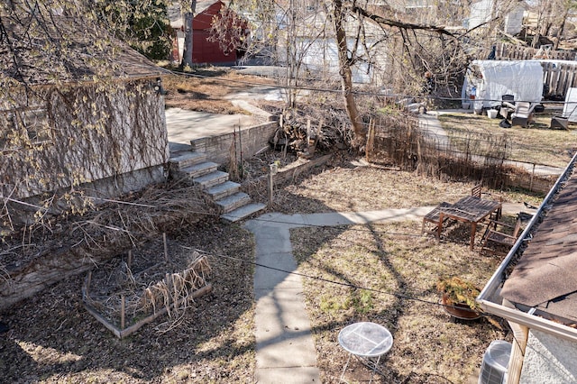 view of yard with fence