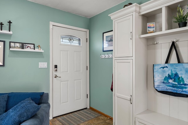 entryway with baseboards