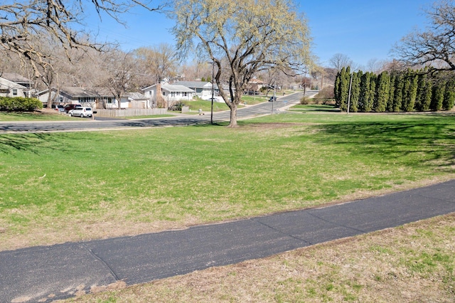 view of street with a residential view