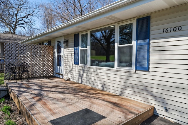 view of wooden deck
