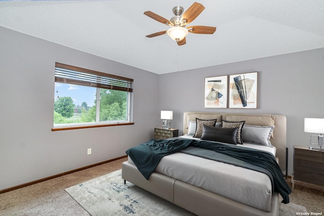 657 Golden Oak St NE, Lonsdale, MN 55046 - bedroom with carpet, lofted ceiling, and a ceiling fan