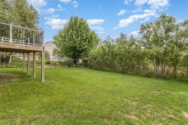 657 Golden Oak St NE, Lonsdale, MN 55046 - view of green lawn with a deck