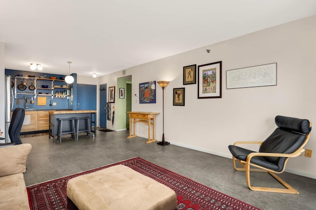 121 Washington Ave S Unit 1508, Minneapolis, MN 55401 - living area with bar and baseboards
