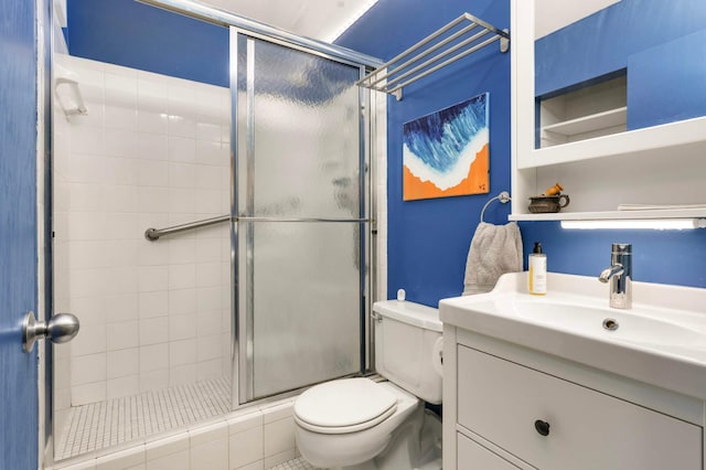 121 Washington Ave S Unit 1508, Minneapolis, MN 55401 - full bath featuring toilet, vanity, and a shower stall