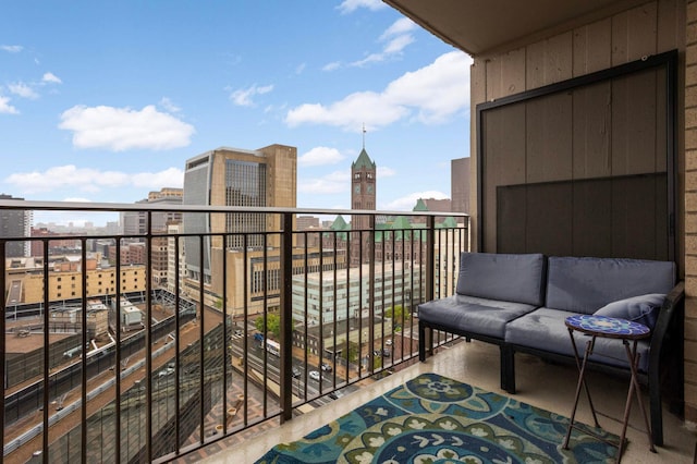 121 Washington Ave S Unit 1508, Minneapolis, MN 55401 - balcony featuring a view of city and an outdoor living space