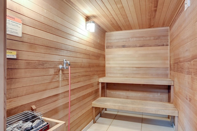 121 Washington Ave S Unit 1508, Minneapolis, MN 55401 - relaxing sauna featuring wooden walls and tile patterned flooring