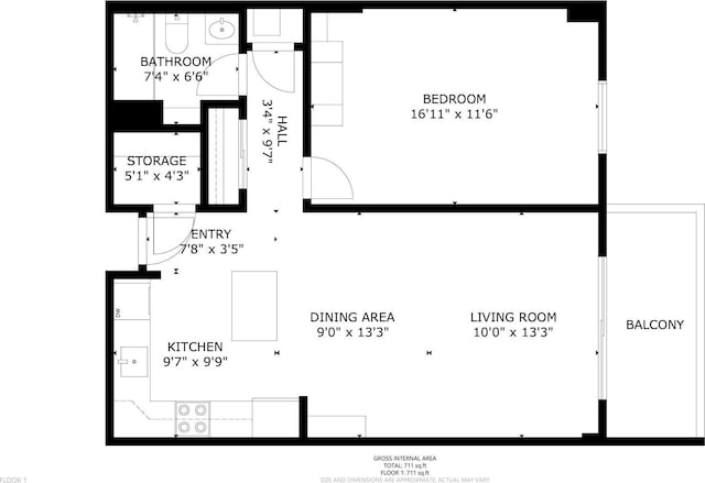 121 Washington Ave S Unit 1508, Minneapolis, MN 55401 - room layout