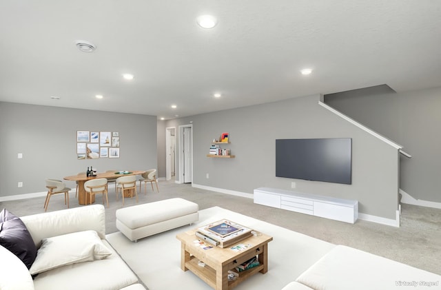3088 Sunflower Way NW, Prior Lake, MN 55352 - living room with recessed lighting, baseboards, and light carpet