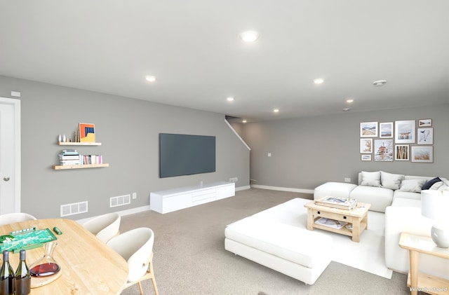 3088 Sunflower Way NW, Prior Lake, MN 55352 - living area with carpet floors, recessed lighting, and baseboards