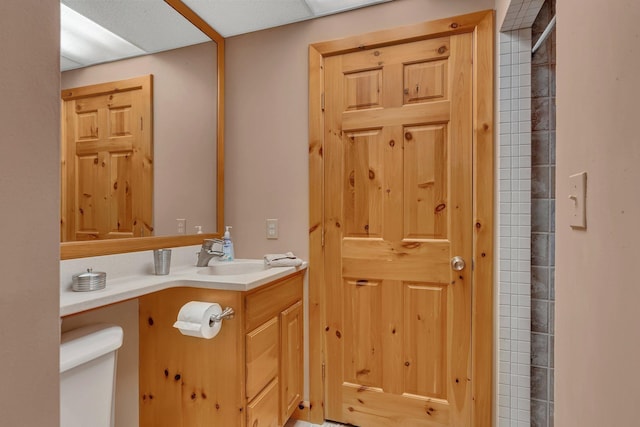 bathroom with toilet and vanity