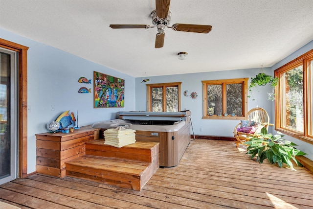 interior space featuring a hot tub