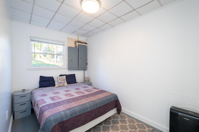 884 White Clover Beach Rd, Detroit Lakes, MN 56501 - bedroom featuring baseboards and electric panel