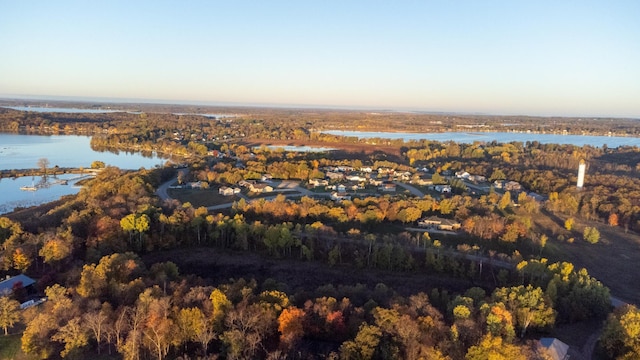 884 White Clover Beach Rd, Detroit Lakes, MN 56501 - drone / aerial view with a water view and a forest view
