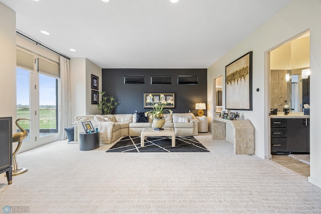 505 Tessa Dr, Moorhead, MN 56560 - carpeted living area featuring recessed lighting