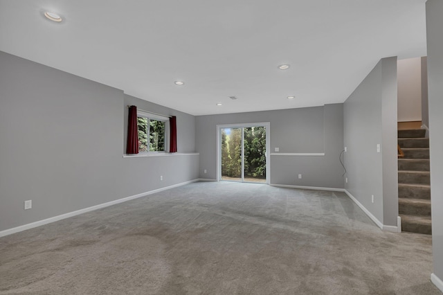 103 Grandview Ct, Buffalo, MN 55313 - unfurnished room with baseboards, carpet, stairway, and recessed lighting