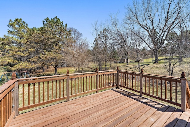 13804 Euclid Ct, Apple Valley, MN 55124 - wooden deck with a lawn