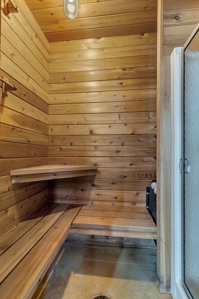 view of sauna