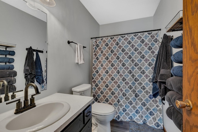 4986 Eagle Lake Rd, Willmar, MN 56201 - full bath featuring vanity, toilet, and a shower with curtain