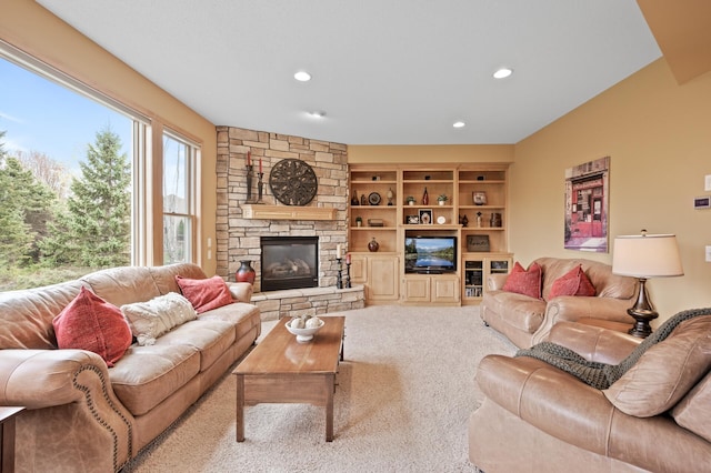 2469 Tournament Players Cir S, Blaine, MN 55449 - living room with a fireplace and recessed lighting