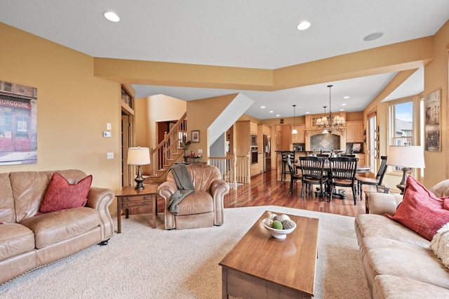 2469 Tournament Players Cir S, Blaine, MN 55449 - living area featuring recessed lighting, stairs, and wood finished floors