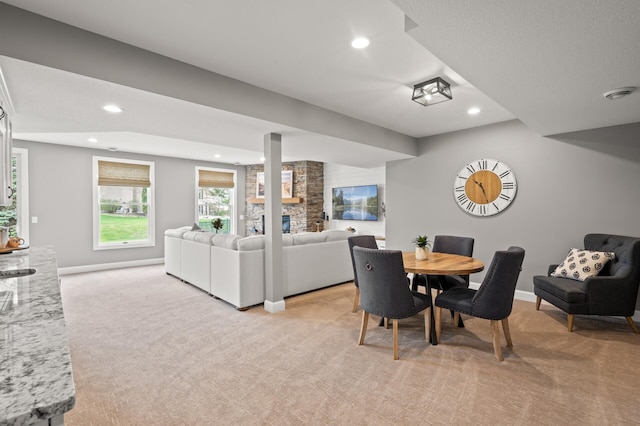 2469 Tournament Players Cir S, Blaine, MN 55449 - dining room with light colored carpet, recessed lighting, and baseboards
