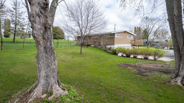 view of yard featuring an attached garage