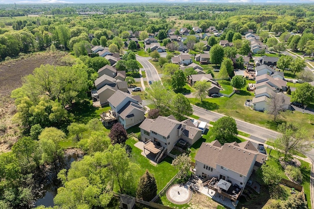 aerial view of residential area