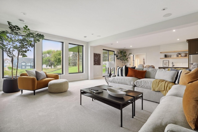 9511 Eagle Ridge Rd, Chanhassen, MN 55317 - living area with light carpet and recessed lighting