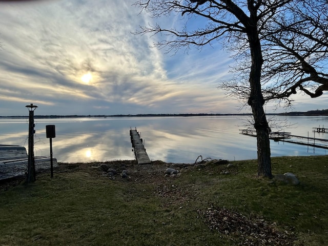 exterior space featuring a water view