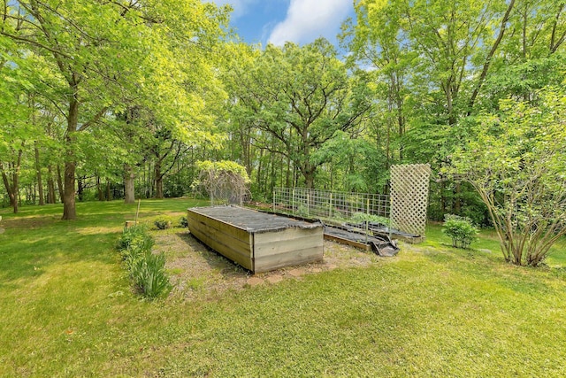 26182 Jericho Rd, Saint Joseph Twp, MN 56301 - view of green lawn with a garden