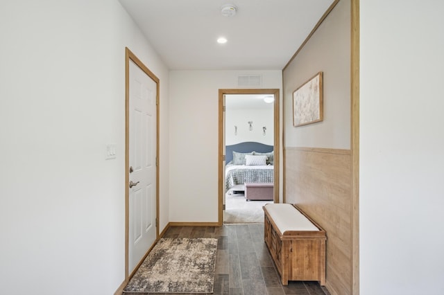 18394 145th Ave, Milaca, MN 56353 - corridor with dark wood-style floors and recessed lighting