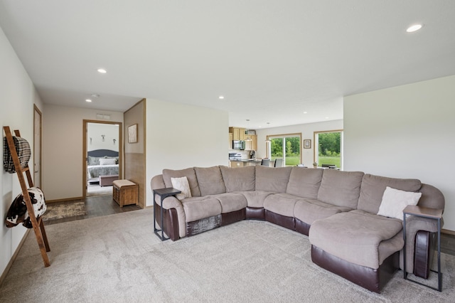 18394 145th Ave, Milaca, MN 56353 - living area with carpet, recessed lighting, and baseboards