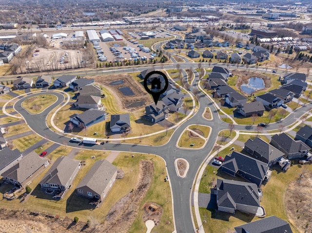 bird's eye view featuring a residential view