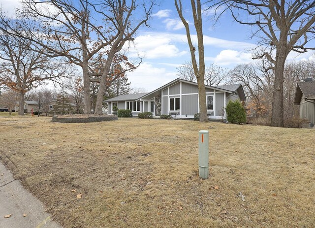 view of mid-century home