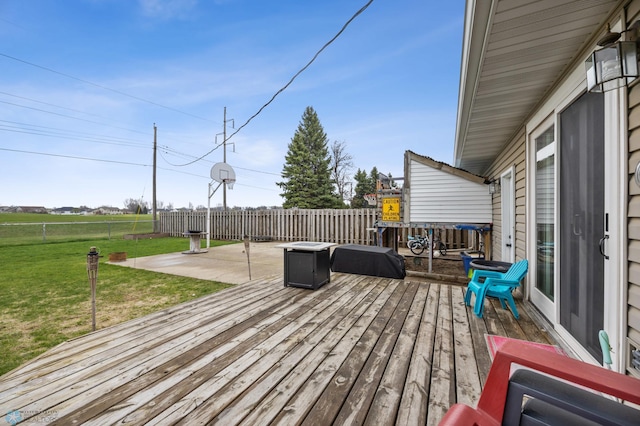 wooden deck featuring a patio