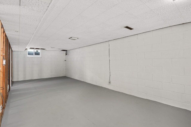 below grade area featuring visible vents
