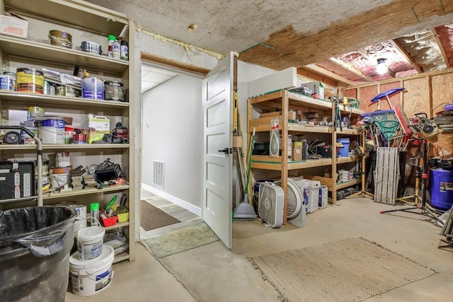 storage room featuring visible vents