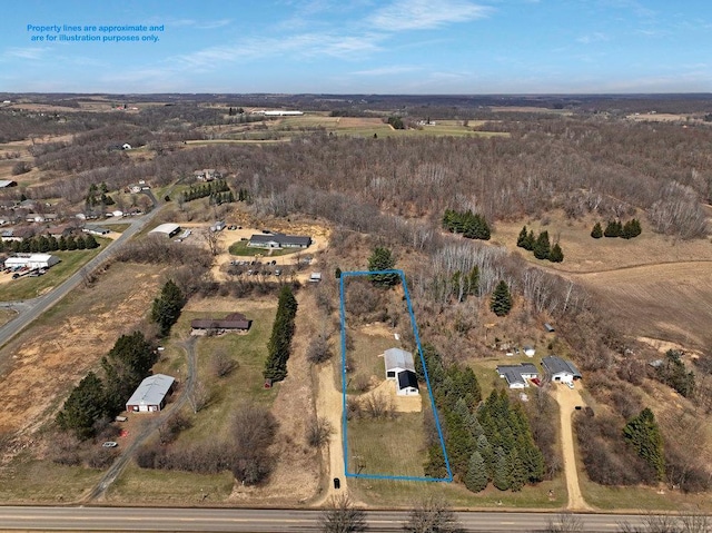drone / aerial view featuring a rural view