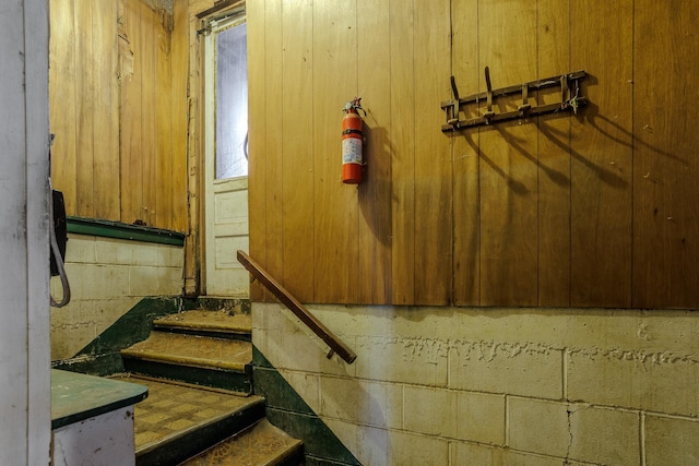123 Thomas Hill Rd, Jackson, MN 56143 - staircase with concrete block wall