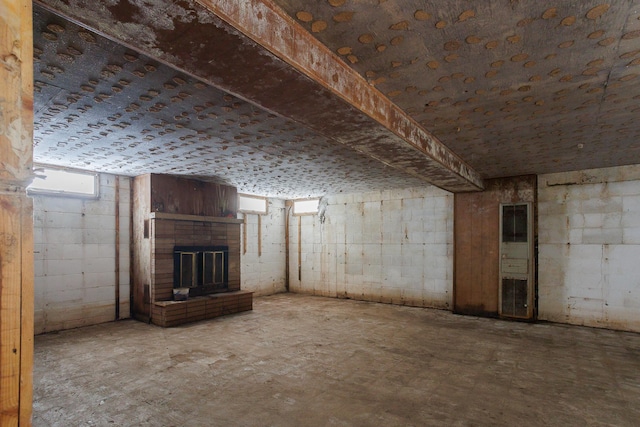 123 Thomas Hill Rd, Jackson, MN 56143 - basement with a brick fireplace