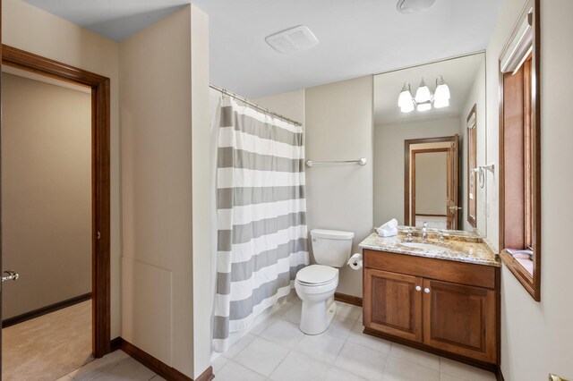 4325 Trillium Ln W, Minnetrista, MN 55364 - bathroom with vanity, a shower with curtain, and tile patterned floors