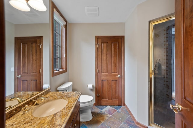 4325 Trillium Ln W, Minnetrista, MN 55364 - full bath with vanity, a shower stall, and stone finish flooring