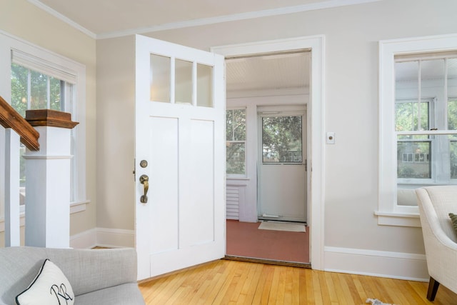 1712 Jefferson Ave, Saint Paul, MN 55105 - foyer with wood-type flooring, plenty of natural light, and crown molding