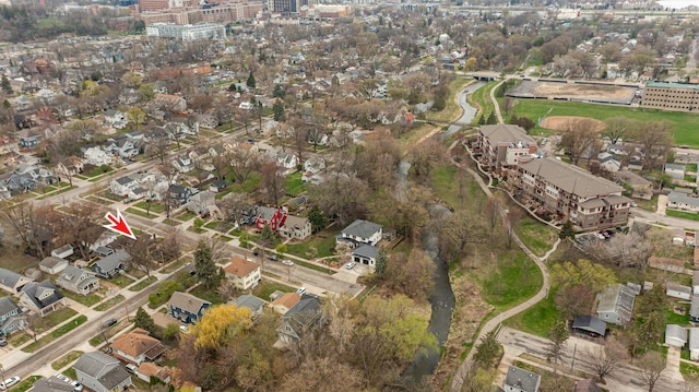 drone / aerial view featuring a city view