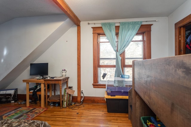 1311 Irving St, Alexandria, MN 56308 - office space featuring wood finished floors, lofted ceiling, and baseboards