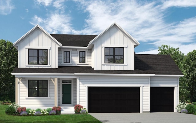 6200 Harkness Alcove S, Cottage Grove, MN 55016 - modern inspired farmhouse featuring board and batten siding, concrete driveway, and a shingled roof